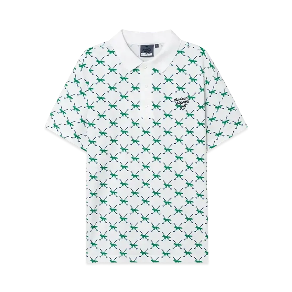 Maison Kitsune Golf Profile Fox Monogram Polo "White"