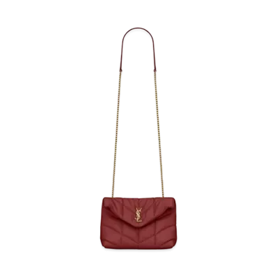 Saint Laurent Puffer Toy Bag In Quilted Lambskin "Vinyle Shiny Red"