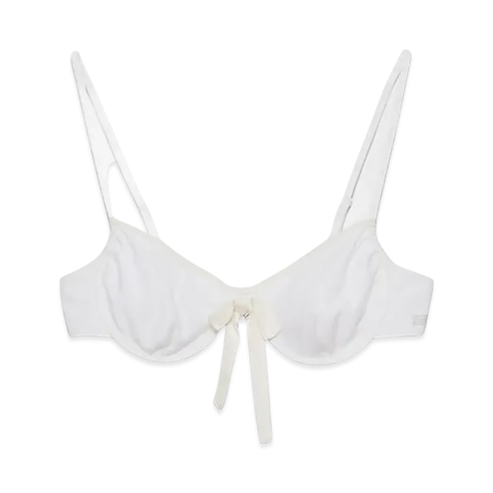 PRADA Women's Jersey Bra with Bow "White"