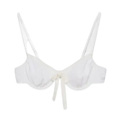 PRADA Women's Jersey Bra with Bow "White"