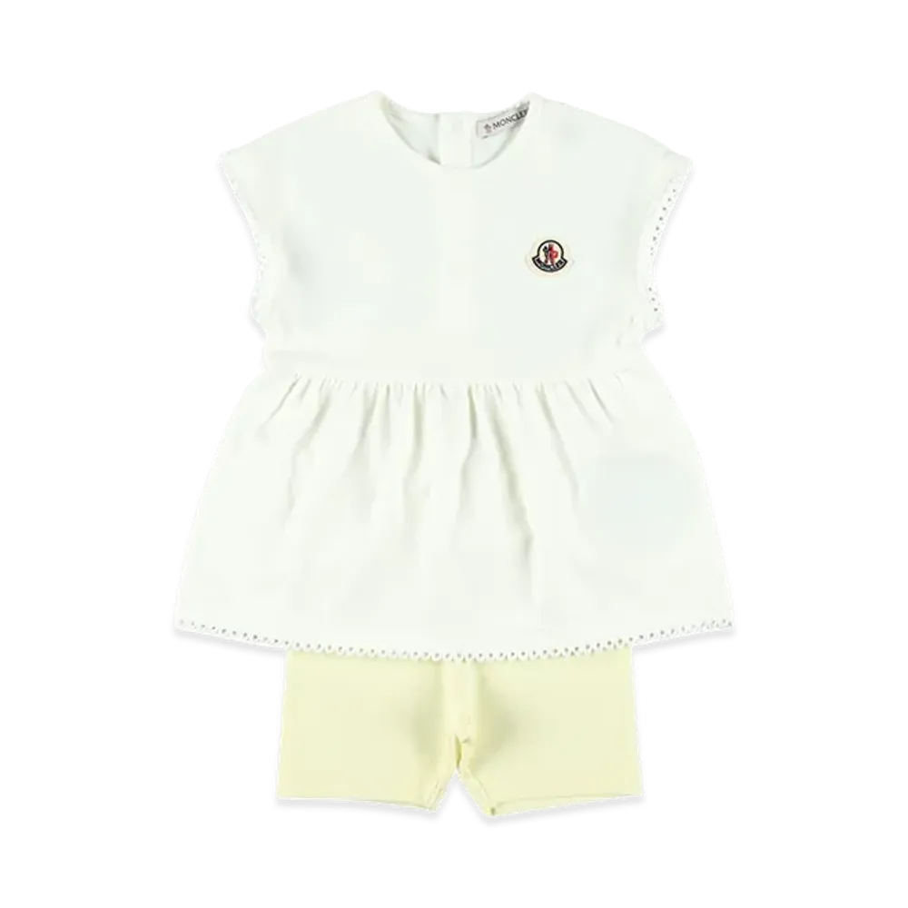 MONCLER Kids Dress And Shorts Set "White/Yellow"