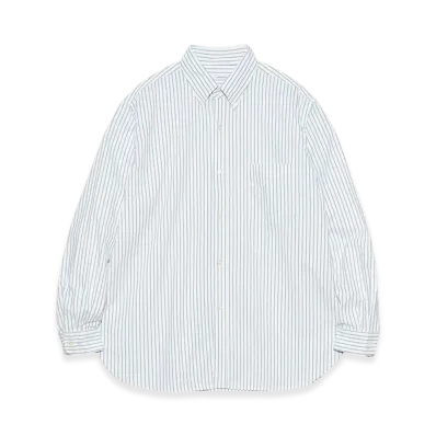nanamica Button Down Stripe Wind Shirt "White"