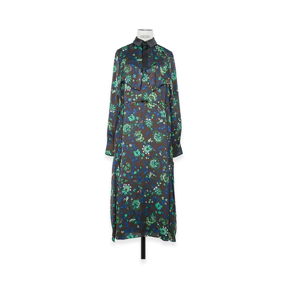 sacai Women's Floral Print Dress "Brown"