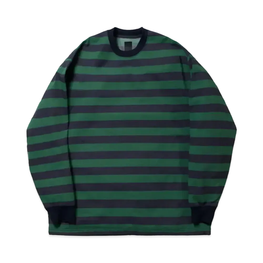 DAIWA PIER39 Tech Drawstring Border L/S Tee "Green x Navy"