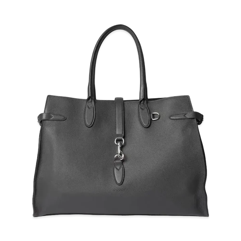 GUCCI Large Tote Bag with Hook Closure "Grey"