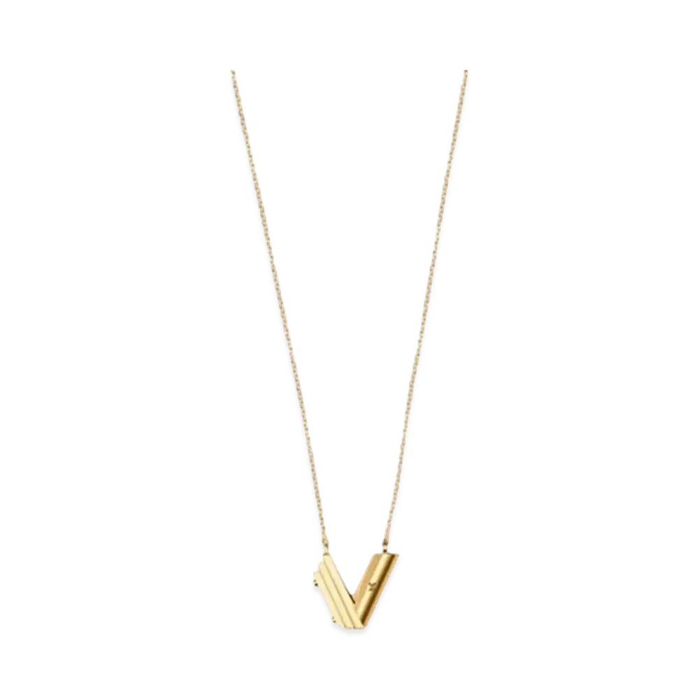 Louis Vuitton LV & Me Necklace Letter V "Gold"