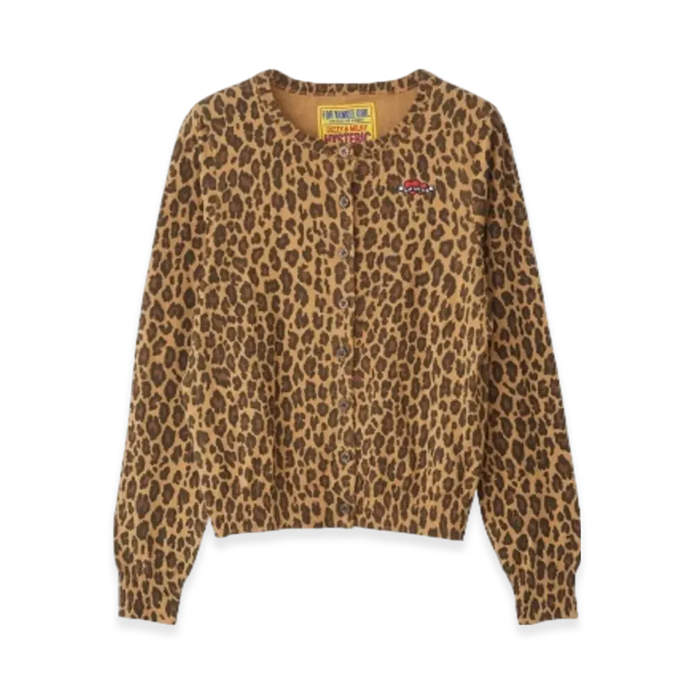 HYSTERIC GLAMOUR Leopard Print Cardigan "Beige"