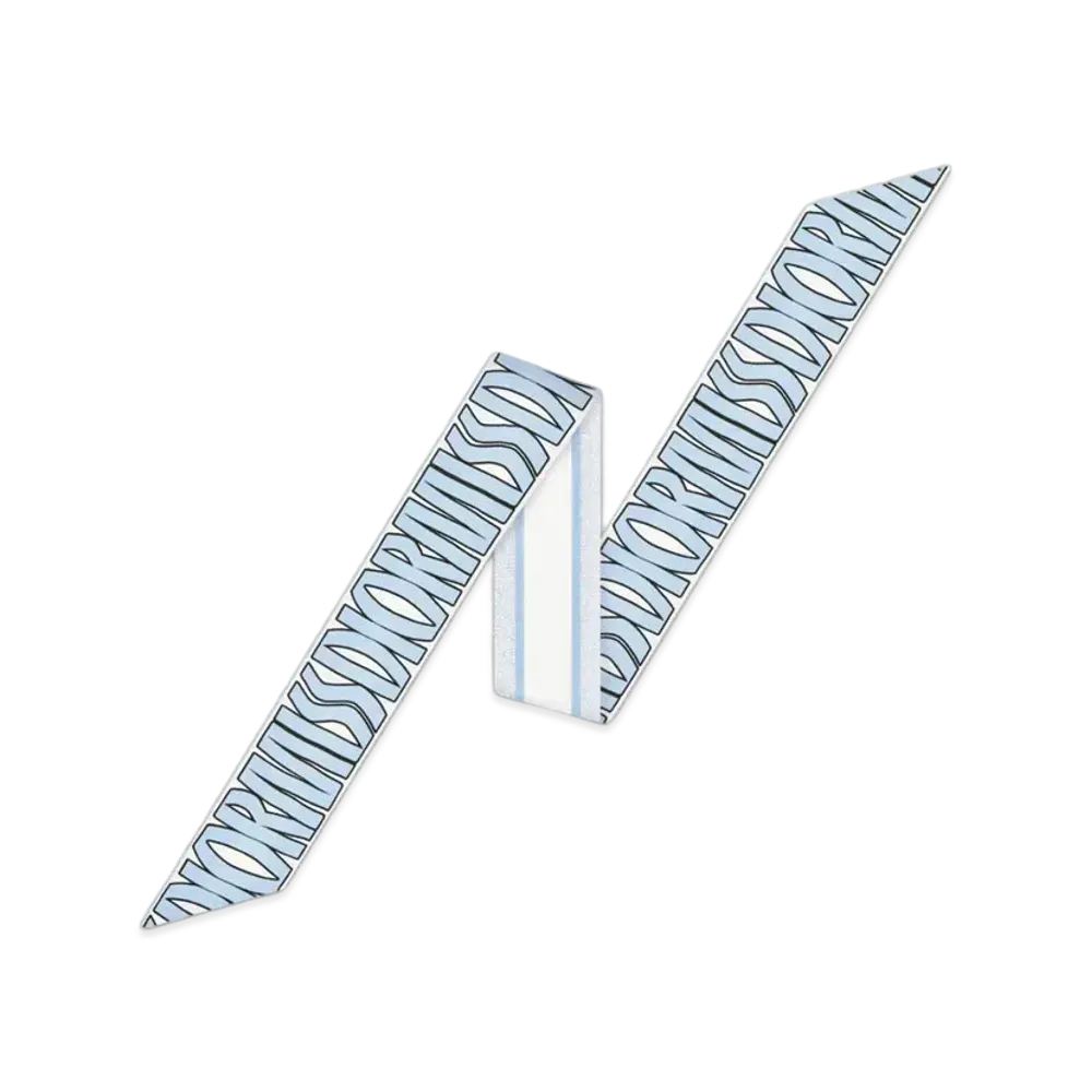 Dior Miss Dior Allover Mitzah Scarf and Silk Twill "Pail Blue/White"