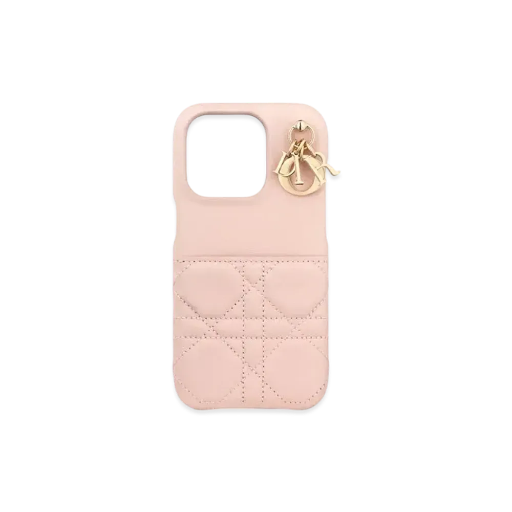 Dior Lady Dior IPhone 15 Pro Case Cannage Lambskin Japan Exclusive "Powder Pink"
