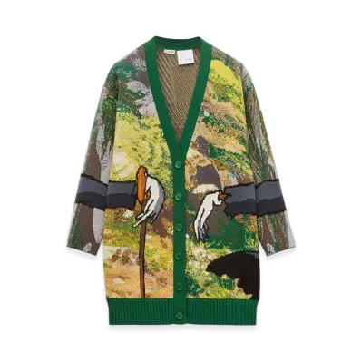 LOEWE x Howl's Moving Castle Turnip Head Cardigan in Wool "Green/Multicolor"