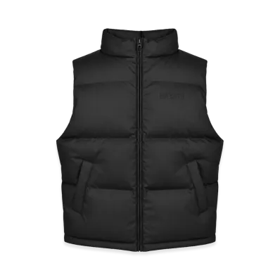 BREATH Faux Leather Matte Down Vest "Black"