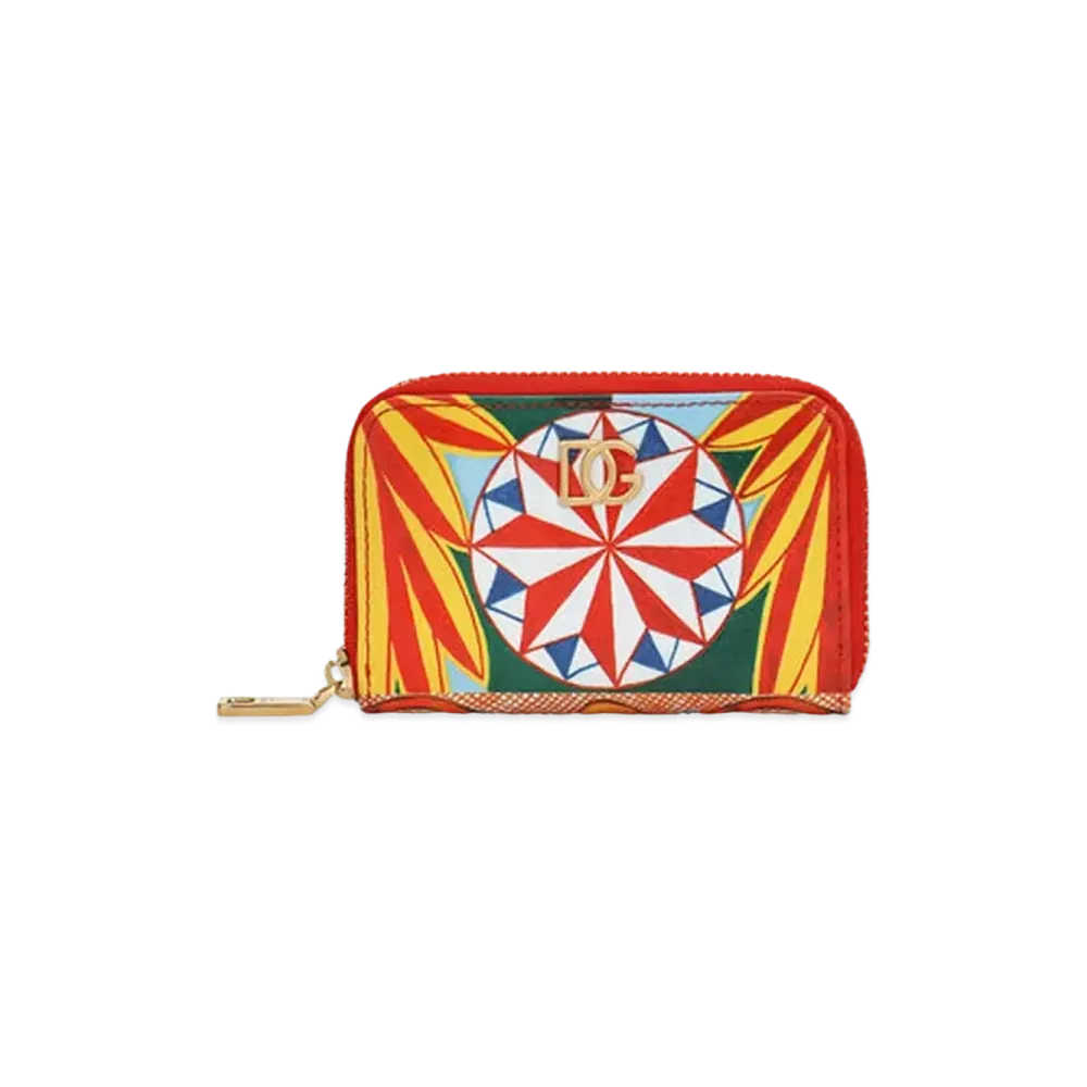 Dolce&Gabbana Zip Around Coin Case Dauphine Calfskin Calette Print "Multicolor"