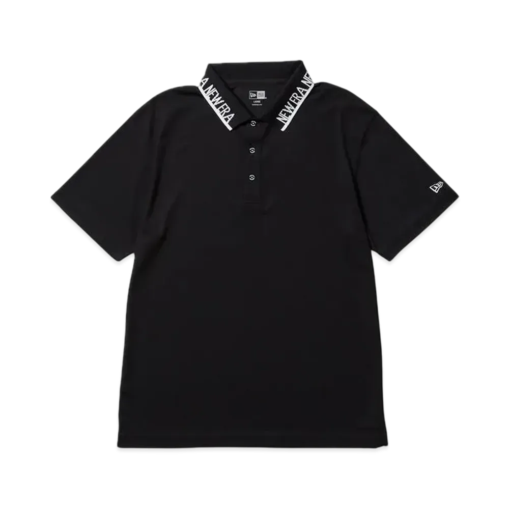 NEW ERA Golf Short Sleeve Kanoko Polo Shirt Collar Logo "Black"