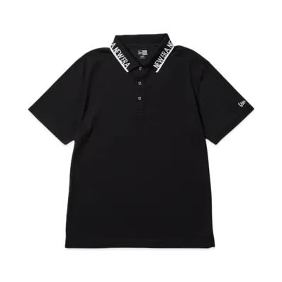 NEW ERA Golf Short Sleeve Kanoko Polo Shirt Collar Logo "Black"