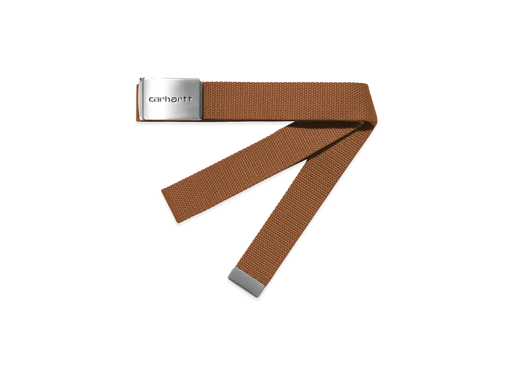 Carhartt WIP Clip Belt Chrome "WIP H Brown"