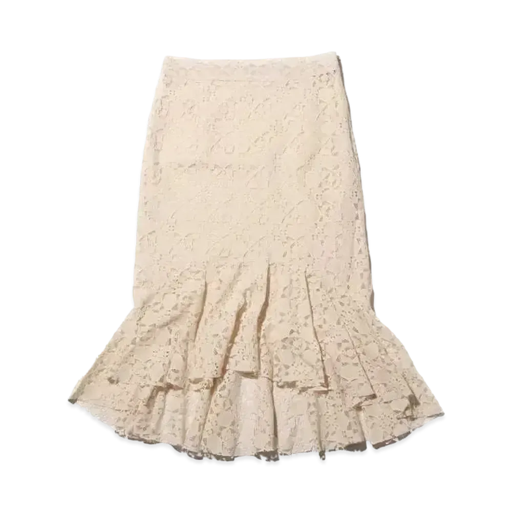 atmos pink Lace Mermaid Skirt "White"