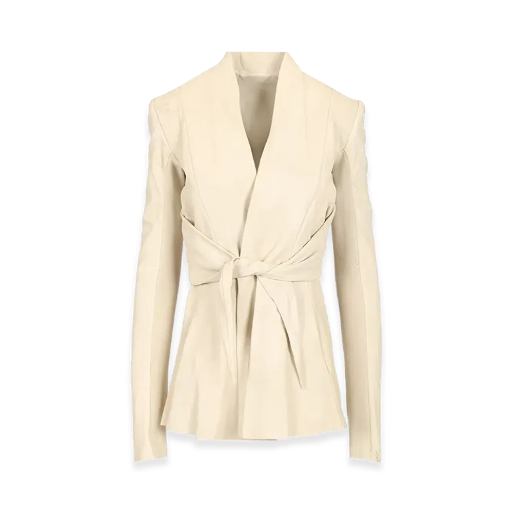 Rick Owens Women's Suede Nappa Jacket "White"