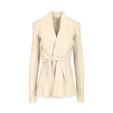Rick Owens Women's Suede Nappa Jacket "White"