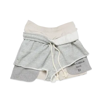 Acne Studios Layered Fleece Shorts "Marble Gray Melange"