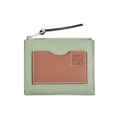 LOEWE Large Coin Cardholder In Soft Grained Calfskin "Rosemary/Tan"