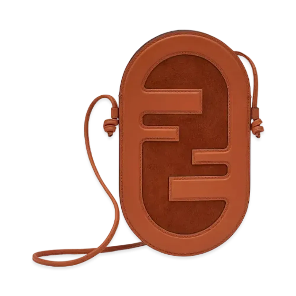 FENDI 12 Pro Von Holder Leather Pouch "Brown"