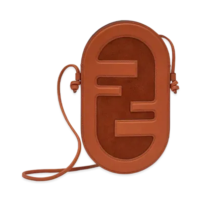 FENDI 12 Pro Von Holder Leather Pouch "Brown"