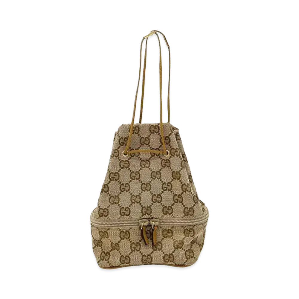 GUCCI GG Canvas Drawstring Pouch "Beige"