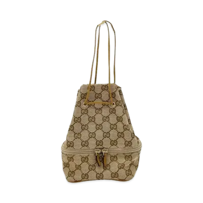 GUCCI GG Canvas Drawstring Pouch "Beige"