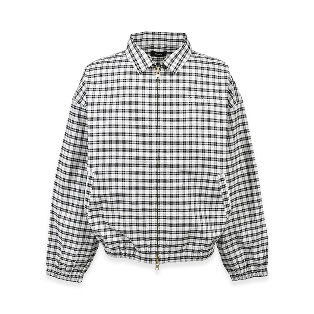 BREATH Script Logo Check Pipng Jacket "White"