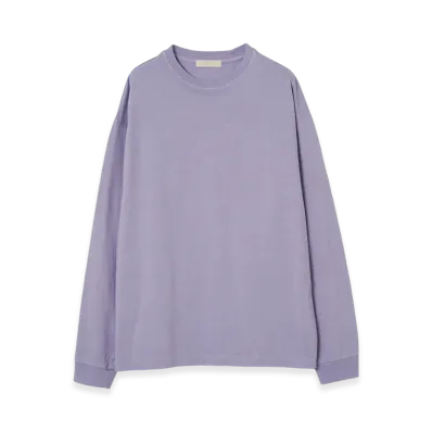 YOKE Recycled Suvin Cotton Jersey Yoke T-Shirt Long Sleeves "Lavendor"