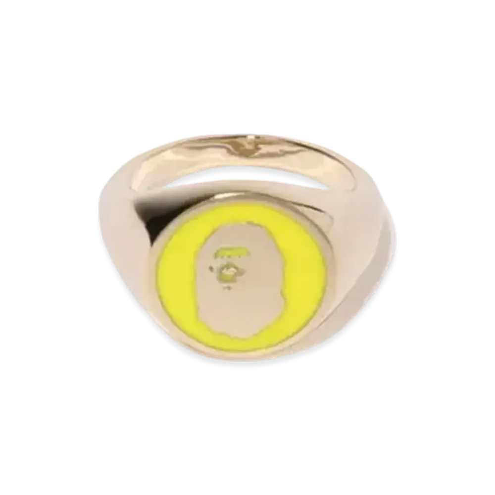 A BATHING APE Ape Head Signet Ring "Yellow"