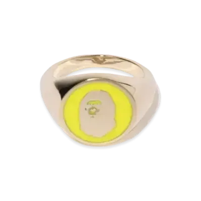 A BATHING APE Ape Head Signet Ring "Yellow"