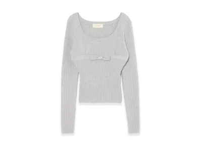 ANDMARY Women's Waffle Ribbon Tops "Ice Blue"