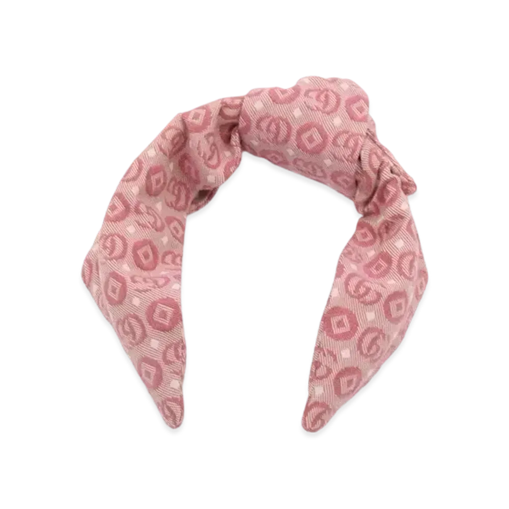 GUCCI Pink Children's Double G Cotton Headband
