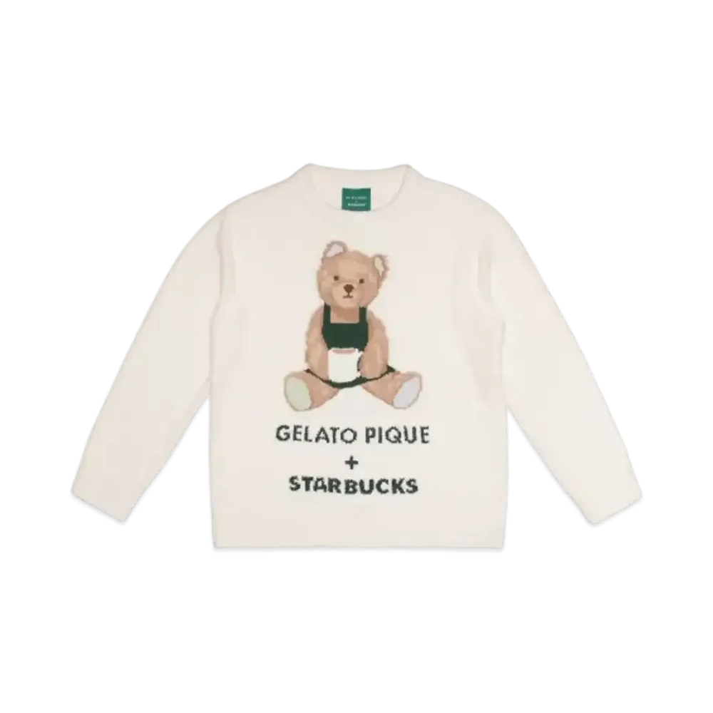 STARBUCKS x GELATO PIQUE Powder Bear Jacquard Pullover "Off White"