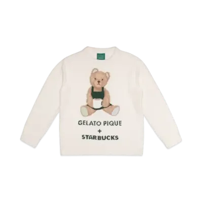 STARBUCKS x GELATO PIQUE Powder Bear Jacquard Pullover "Off White"
