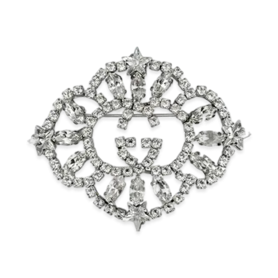 GUCCI Interlocking G Crystal Star Brooch