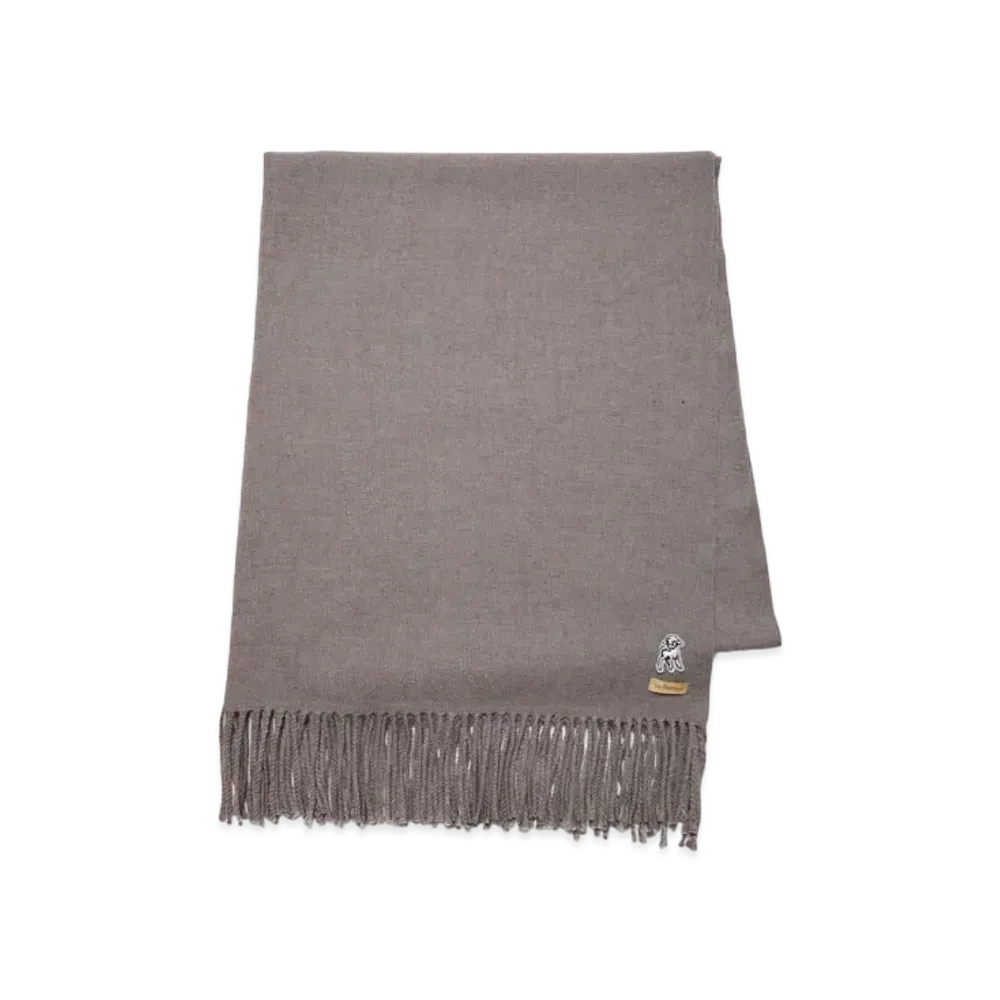 UNDERCOVER Cashmere Fringe Stole "Light Gray Brown"