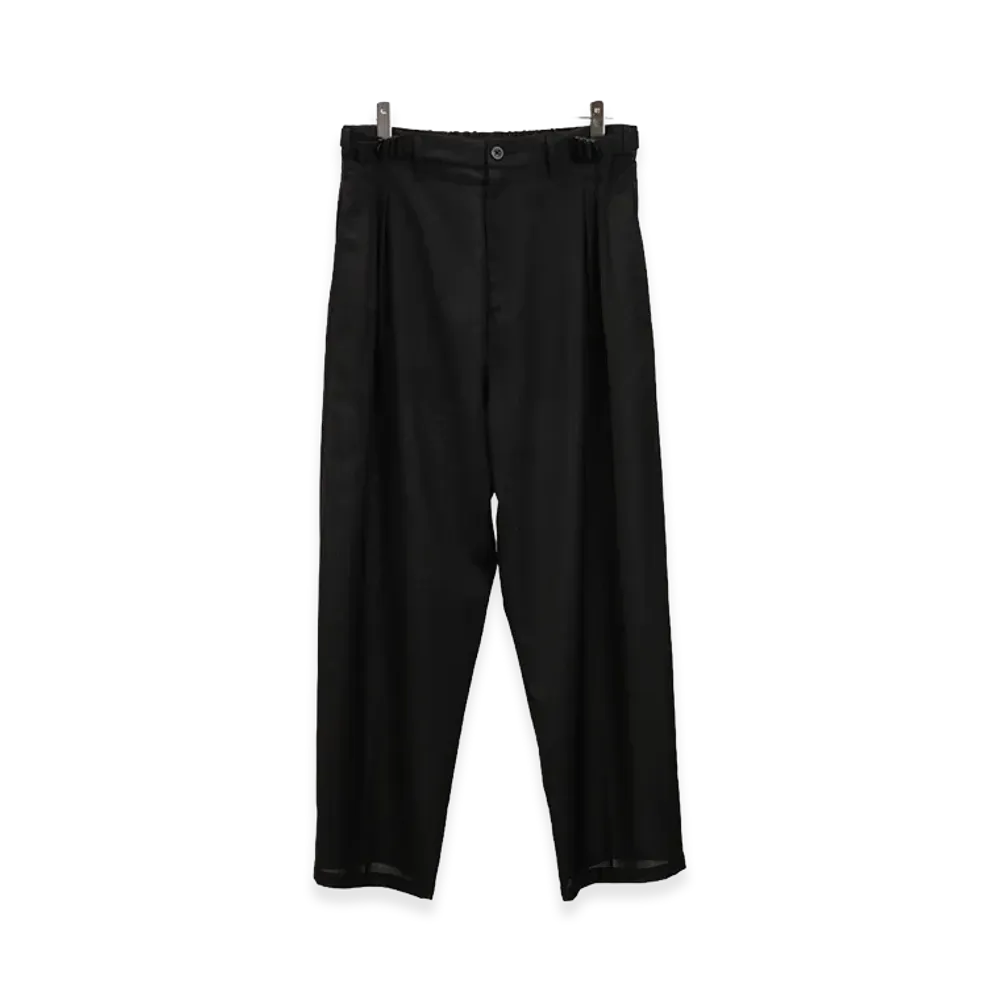 ANCELLM Belted Wool Slacks "Black"