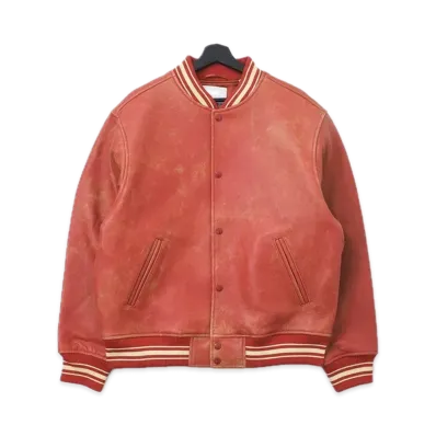 Supreme Leather Varsity Jacket "Red"