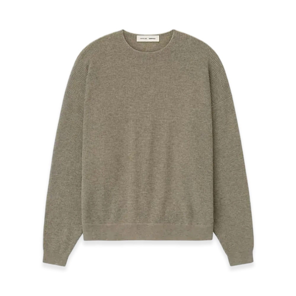 FEAR OF GOD ESSENTIALS Waffle Crewneck 90's Sweater "Homestead Heather"