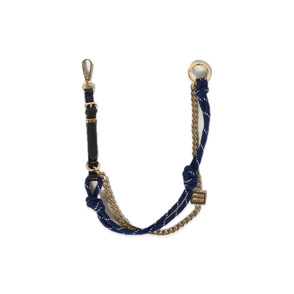 MIU MIU Leather / Cord / Metal Trick "Black/Navy"