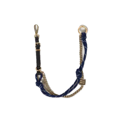 MIU MIU Leather / Cord / Metal Trick "Black/Navy"