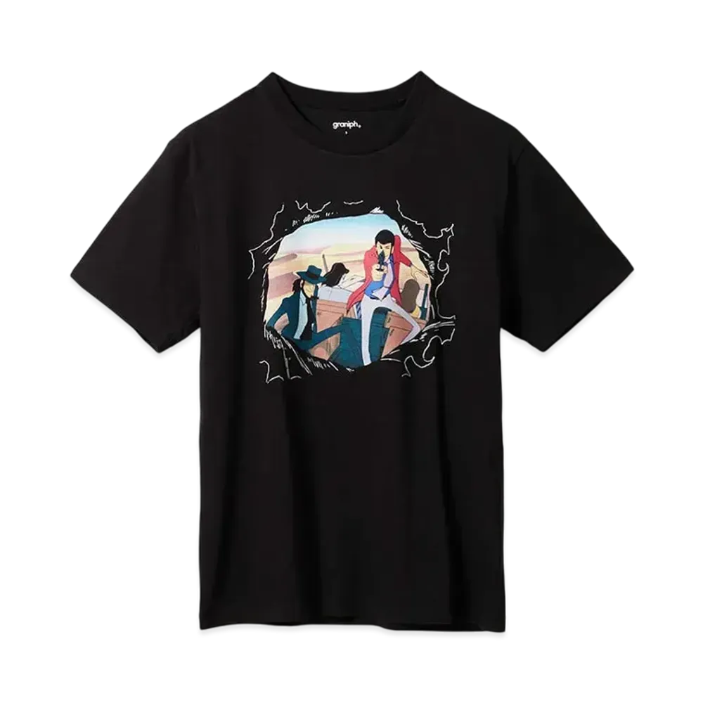 graniph x Lupin III Car Chase T-Shirt "Black"