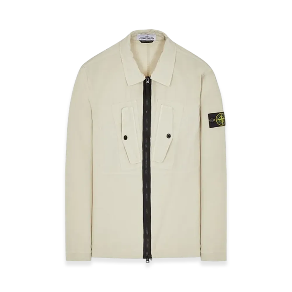 Stone Island 11112 Heavy Duty Cotton Ripstop Garment Dyed Overshirt - 23FW "Stucco"