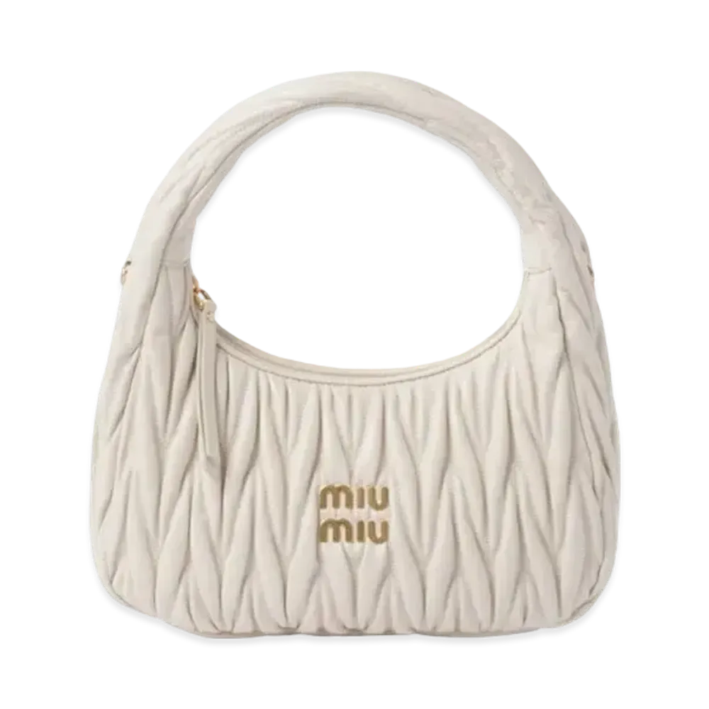 MIUMIU Wander Matelasse Nappa Leather Hobo Bag "White"