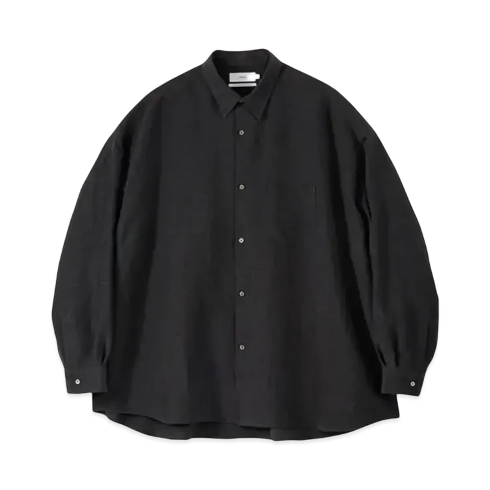 Graphpaper Linen Cupro L/S Oversized Regular Collar Shirt "Black"
