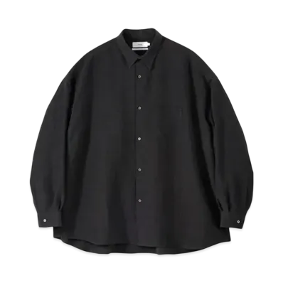Graphpaper Linen Cupro L/S Oversized Regular Collar Shirt "Black"