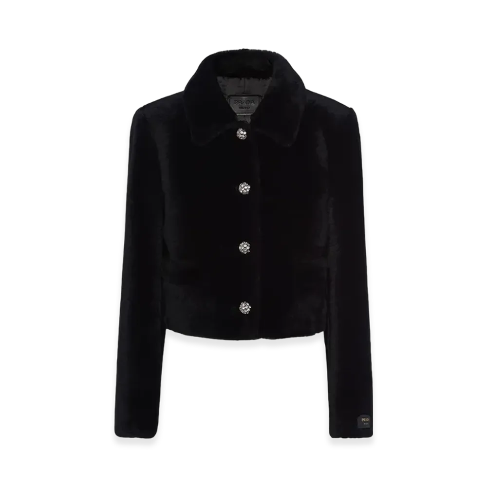 PRADA Women's Shearling Jacket "Black"
