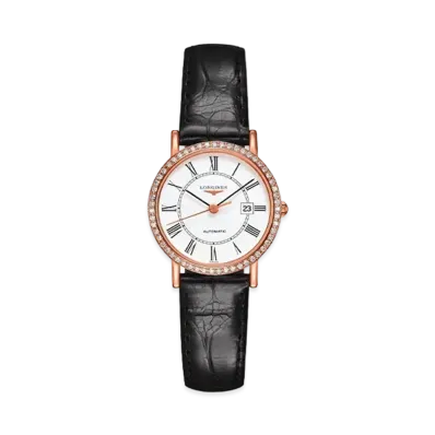 Longines Elegant Collection 27.20 mm "Matte White/Pink Gold/Black" L4.378.9.11.0